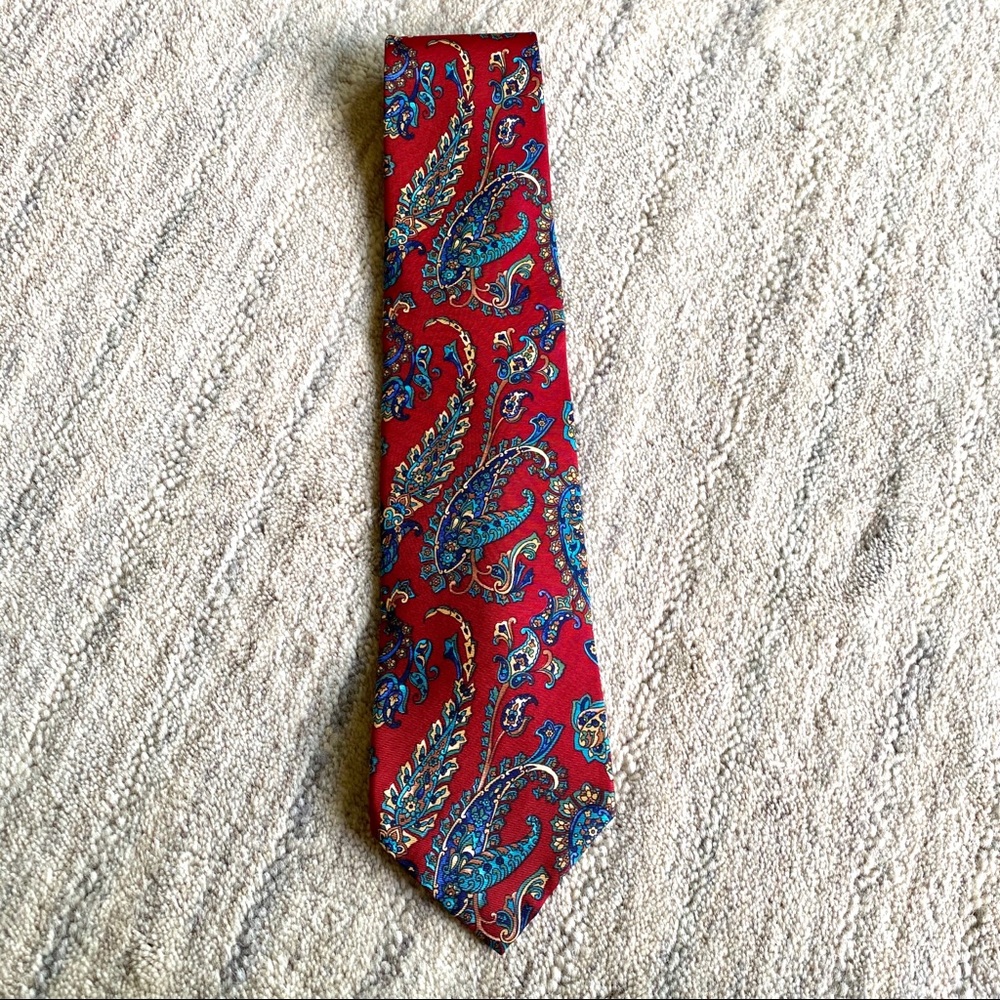 Christian Dior Monsieur Red & Blue Paisley Tie